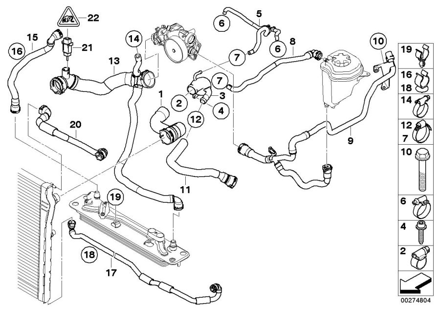 Diagram Cooling System Water Hoses for your 2016 BMW 335iX   