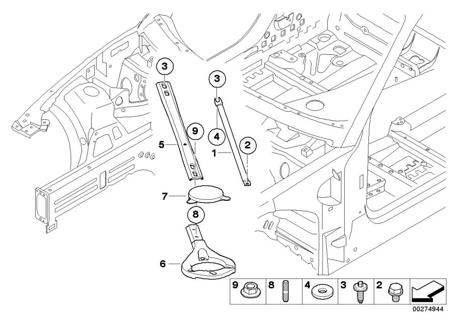 Diagram Strut brace for your BMW M240i  