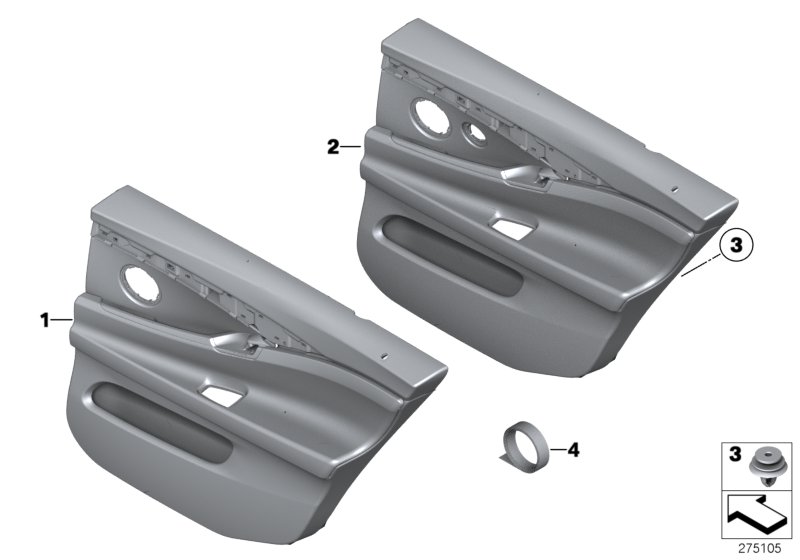 Diagram Door trim, rear for your 2013 BMW 550i   