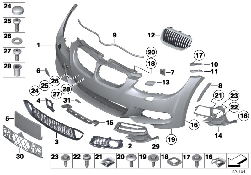 Diagram M Trim, front for your 2017 BMW 540i   