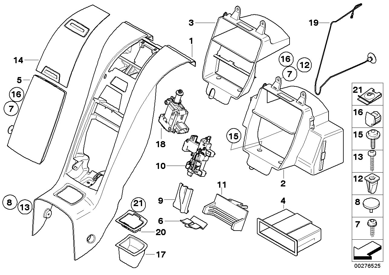 Diagram Center console, rear for your 1995 BMW