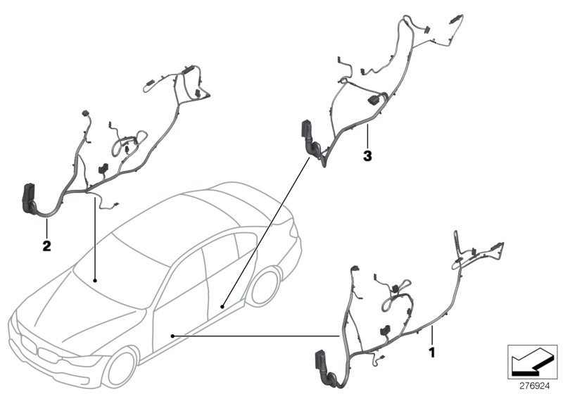 Diagram DOOR CABLE HARNESSES for your BMW 328d  