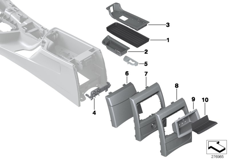Diagram Mounting parts, center console for your 2020 BMW M240i   