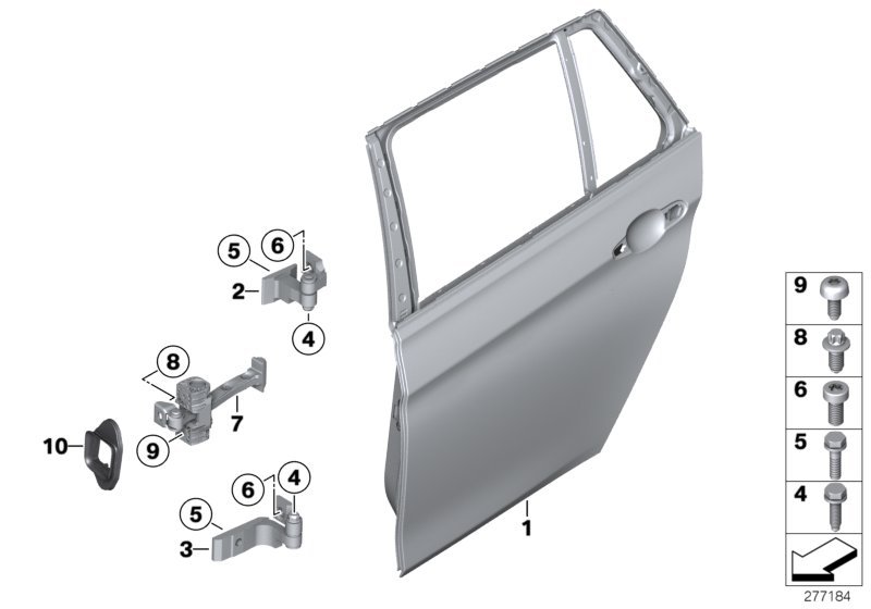 Diagram Rear door - hinge/door brake for your BMW 330iX  