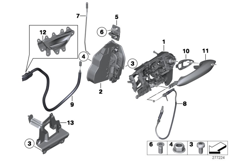 Diagram Locking system, door, front for your 2013 BMW
