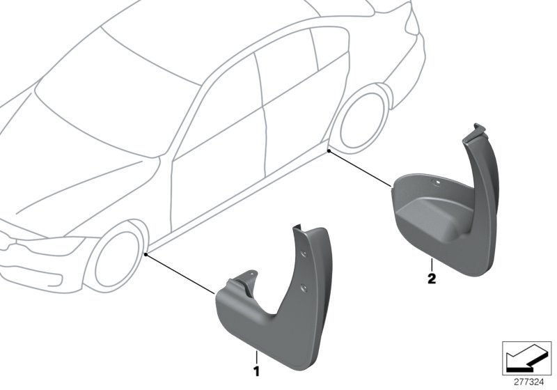 Diagram Mud flaps for your BMW 330iX  