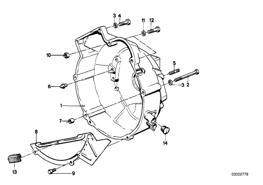 Diagram Clutch bell housing for your 2016 BMW 328d   