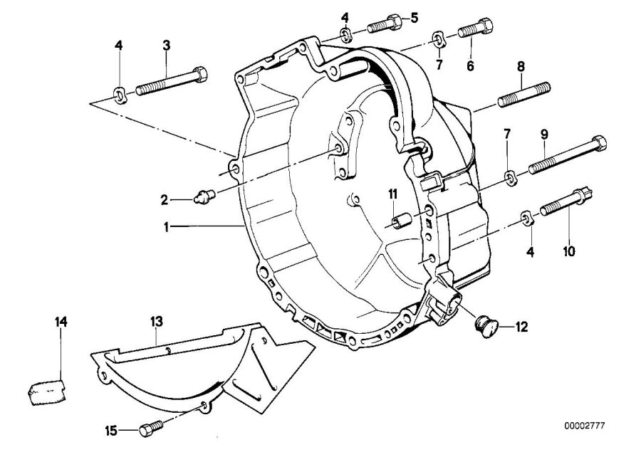 Diagram Clutch bell housing for your 2016 BMW 328d   