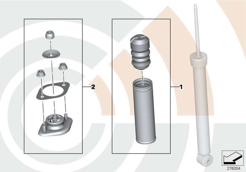 Diagram Repair kits, shock absorber rear for your 1994 BMW 318is   