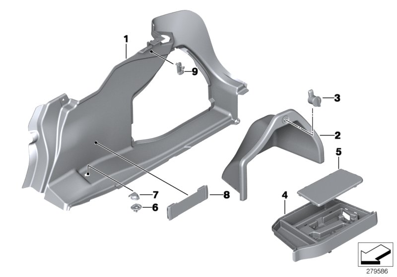 Diagram Right TRUNK TRIM for your BMW