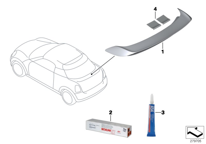 Diagram JCW Rear spoiler for your MINI