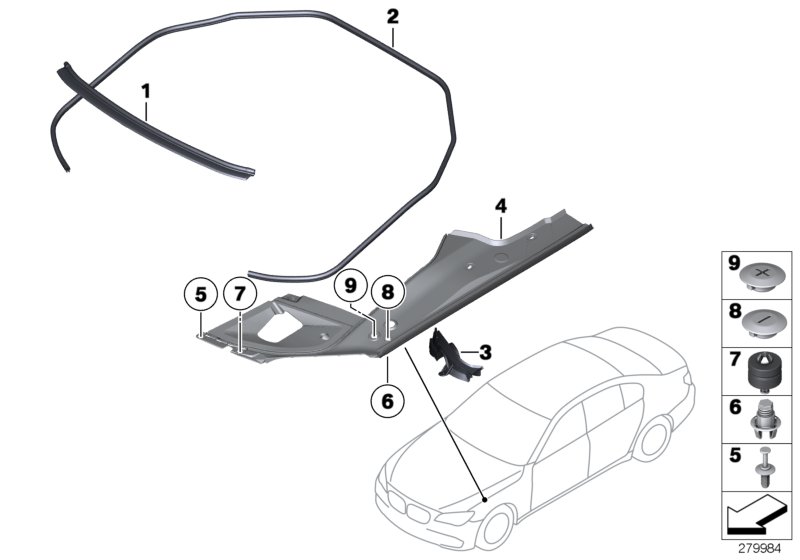 Diagram Hood seals for your 2018 BMW X2   