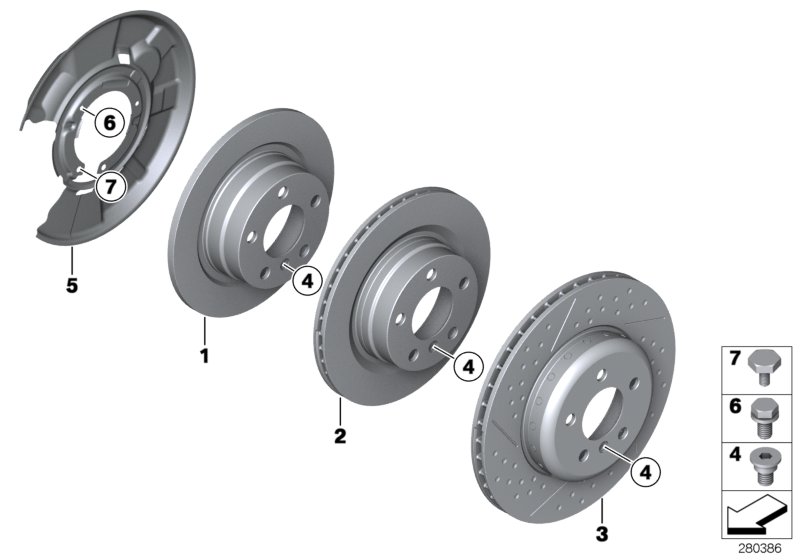 Le diagramme Frein de roue ar-disque de frein pour votre BMW