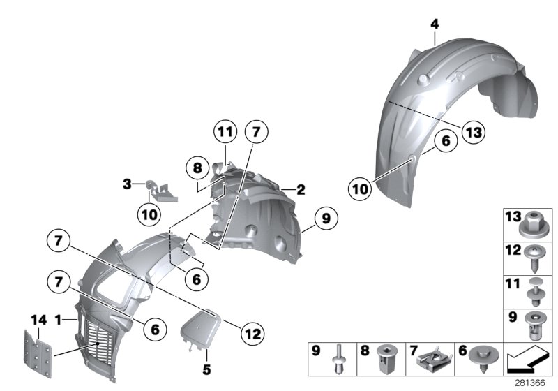 Diagram Wheelarch trim for your 2014 BMW M6   