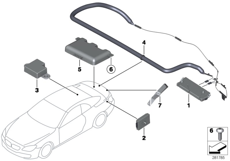Diagram SINGLE PARTS F ANTENNA-DIVERSITY for your 2005 BMW M3   