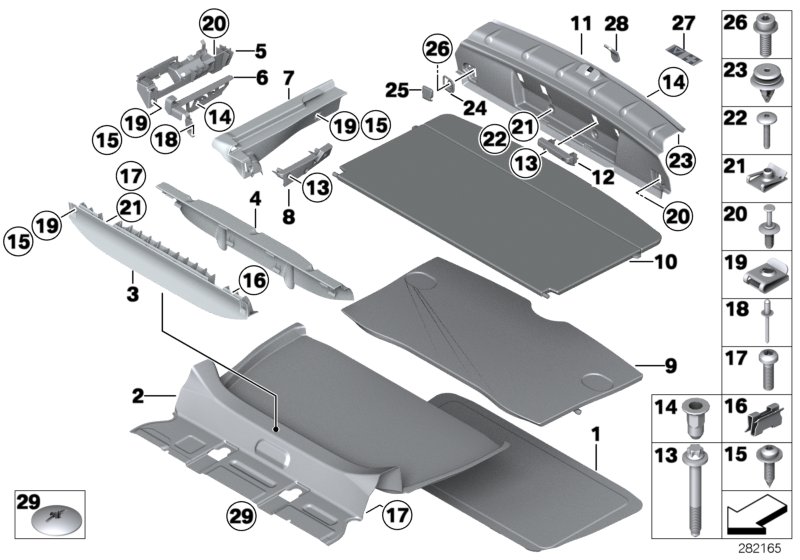 Diagram Trim panel, trunk floor for your MINI