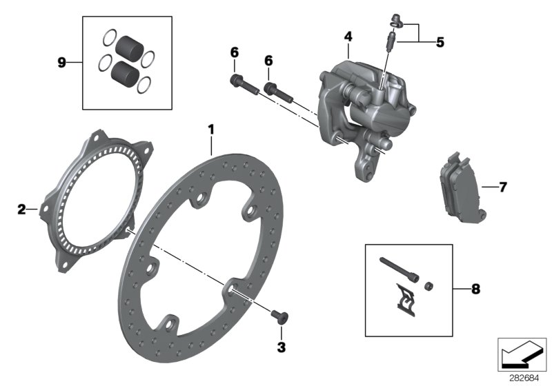 Diagram REAR WHEEL BRAKE for your 2017 BMW C650 Sport   