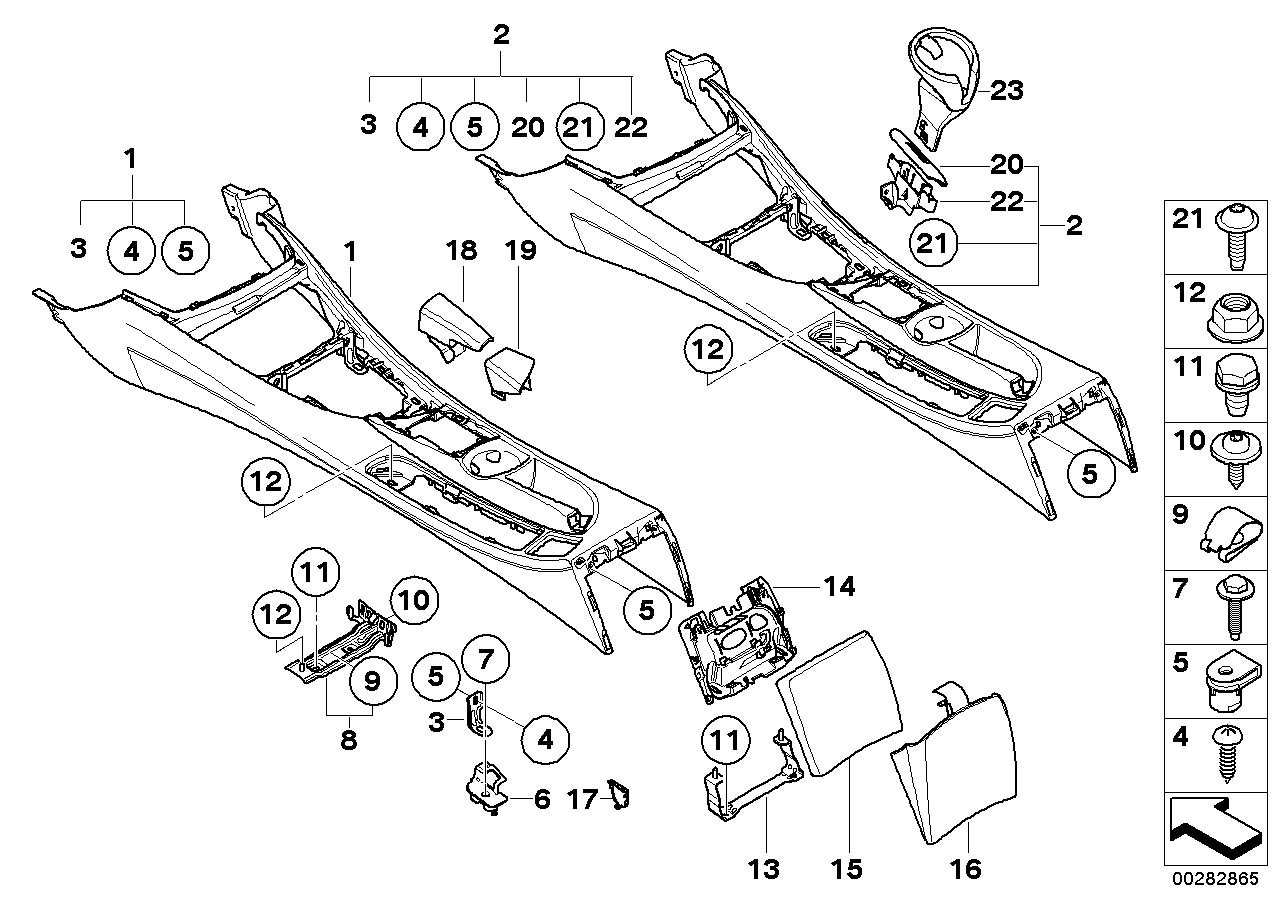 Diagram Center console for your 2007 BMW M6   