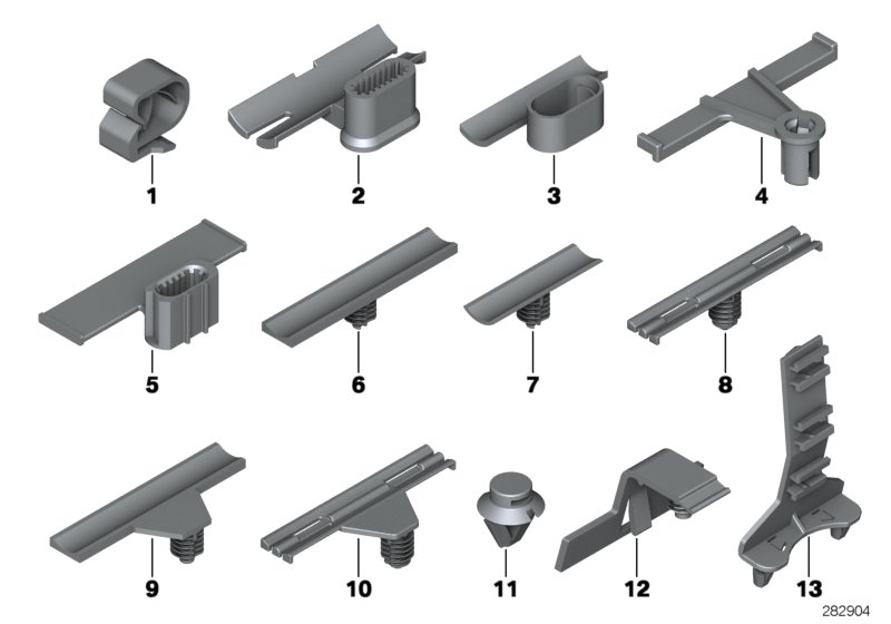 Diagram Various cable holders for your BMW 330e  