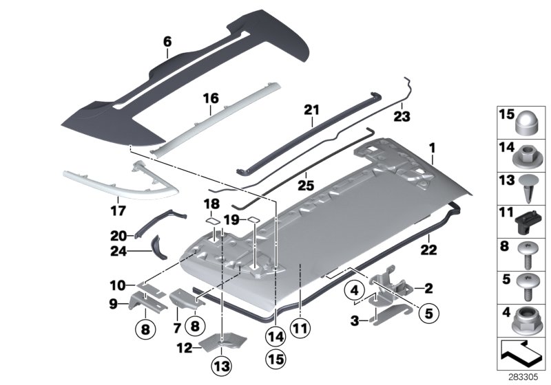 Diagram Folding top compartment lid for your BMW X4  