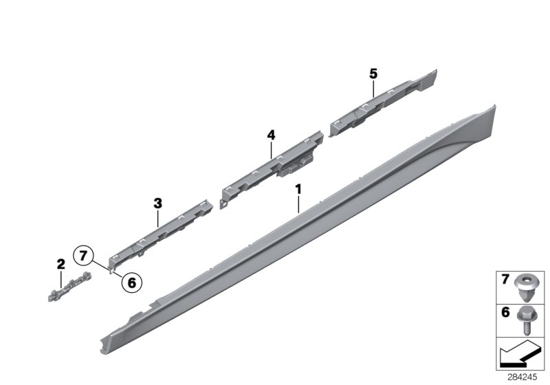 Diagram M cover for rocker panel / wheel arch for your BMW 340iX  