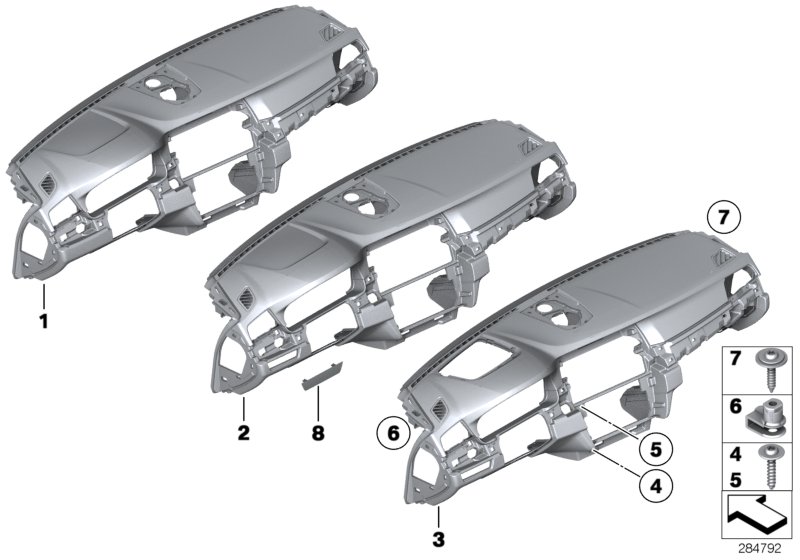 Diagram Trim panel dashboard for your 1988 BMW M6   