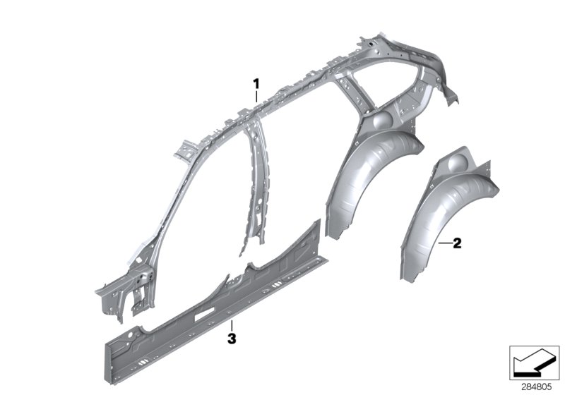 Diagram Side frame section, inner for your 2009 BMW M6   