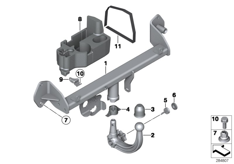Diagram Towing hitch, detachable for your BMW