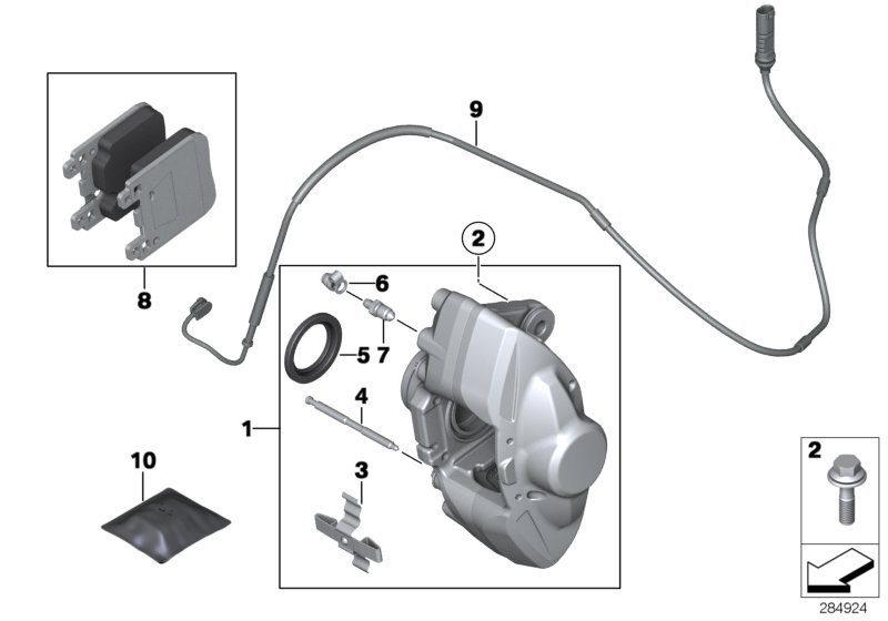 Diagram Rear brake / brake pad / wear sensor for your BMW