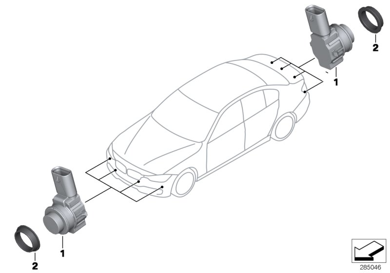 Diagram Park Distance Control (PDC) for your 2012 BMW Alpina B7LX   