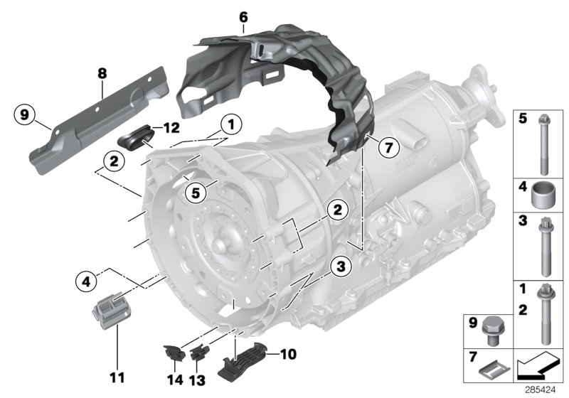 Diagram GEARBOX MOUNTING for your BMW 530e  