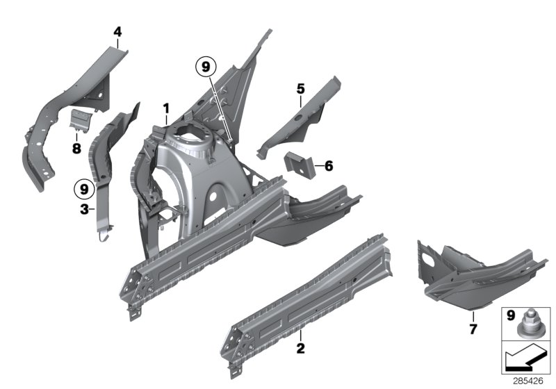 Diagram WHEELHOUSE/ENGINE SUPPORT for your 2010 BMW M6   