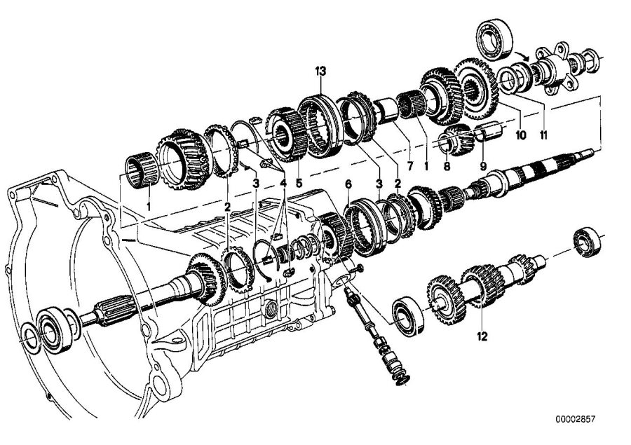 Diagram GETRAG 242 GEAR WHEEL SET,SINGLE PARTS for your 1982 BMW 320i   