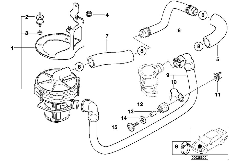 Diagram Emission control-air pump for your 2013 BMW M6   