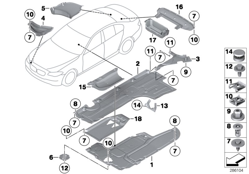 Diagram Underfloor coating for your 2011 BMW 550iX   