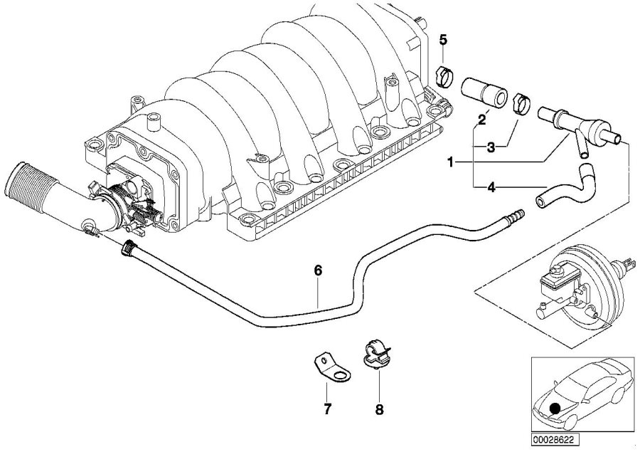 Diagram Vacuum control - engine for your BMW X5  