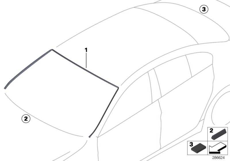 Diagram Window mounting parts for your 1988 BMW M6   