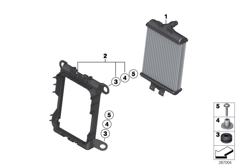 Diagram Auxiliary radiator, wheelhousing for your BMW