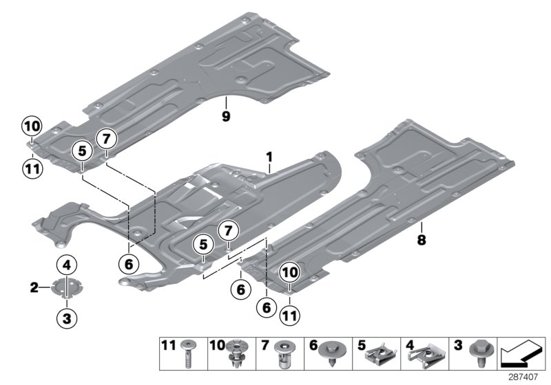 Diagram Underbody cover, front for your 2011 BMW 128i   
