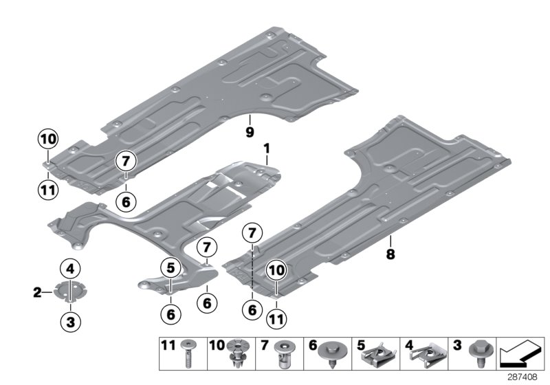Diagram Underbody cover, front for your 2009 BMW X5   