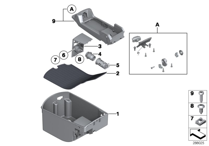 Diagram Center console storing partition for your 2016 BMW 535d   