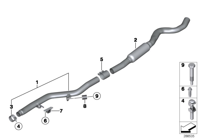 Diagram Front muffler for your 2016 BMW 328iX   