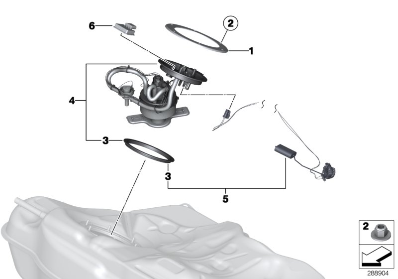 Diagram Fuel pump and fuel level sensor for your 2015 BMW M6   