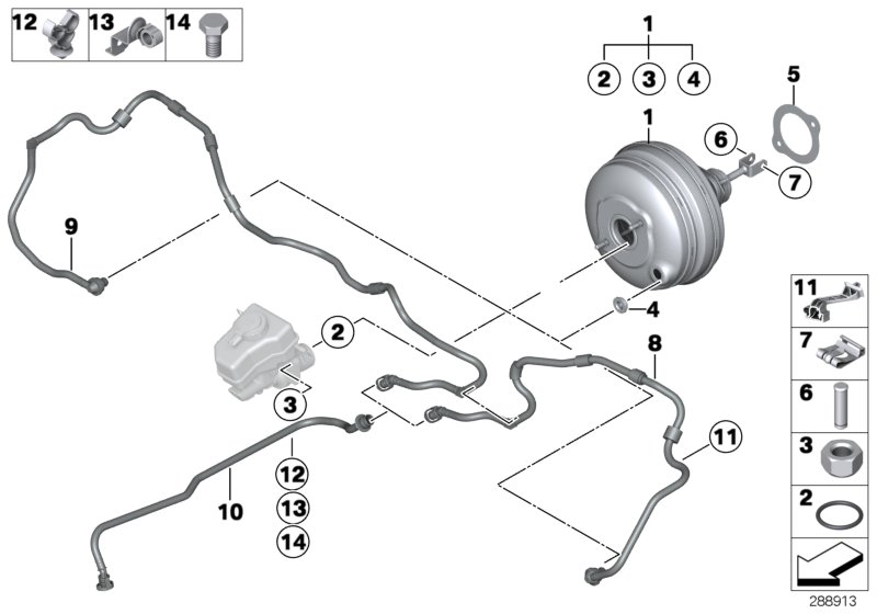 Diagram Power brake unit depression for your 2007 BMW Alpina B7   