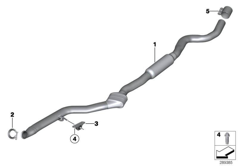 Diagram CATALYTIC CONVERTER/FRONT SILENCER for your 2004 BMW 330Ci   