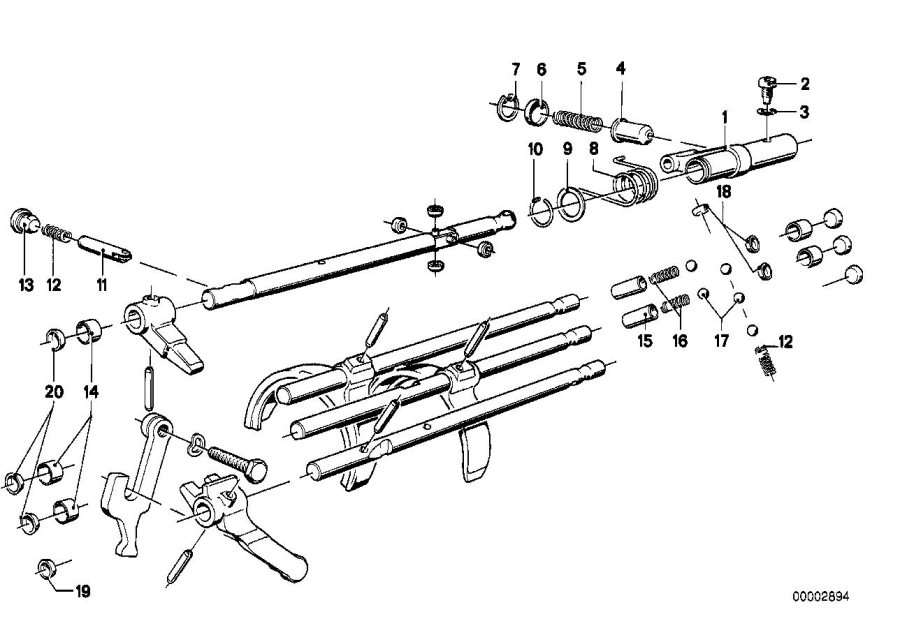 Diagram Getrag 262 inner gear shifting parts for your BMW