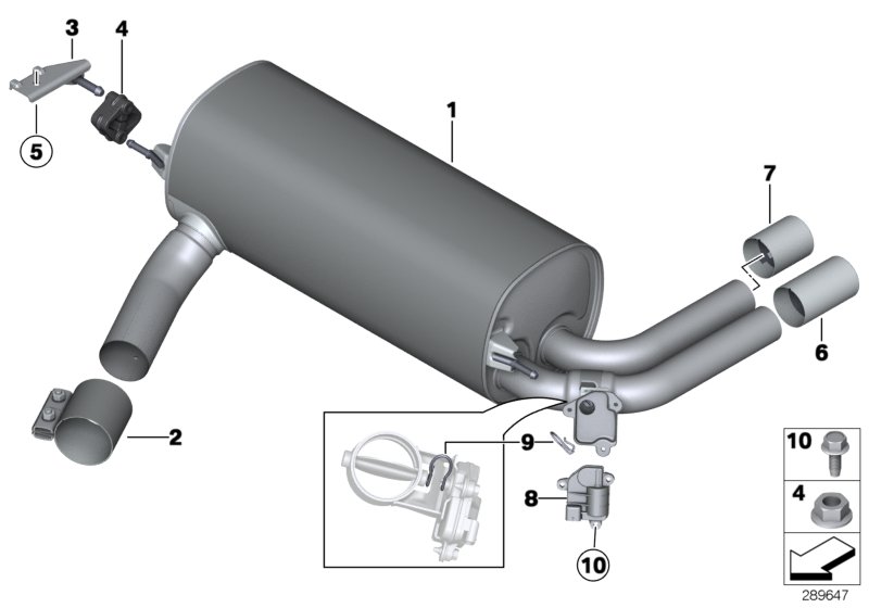 Diagram Exhaust system, rear for your 2023 BMW X5   