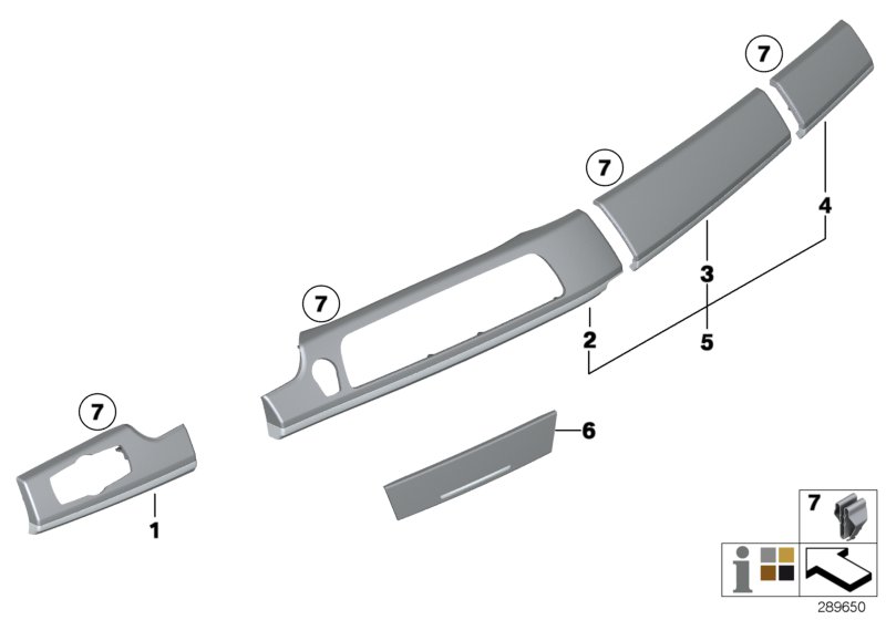 Diagram Decor covers, instrument panel for your 2007 BMW M6   