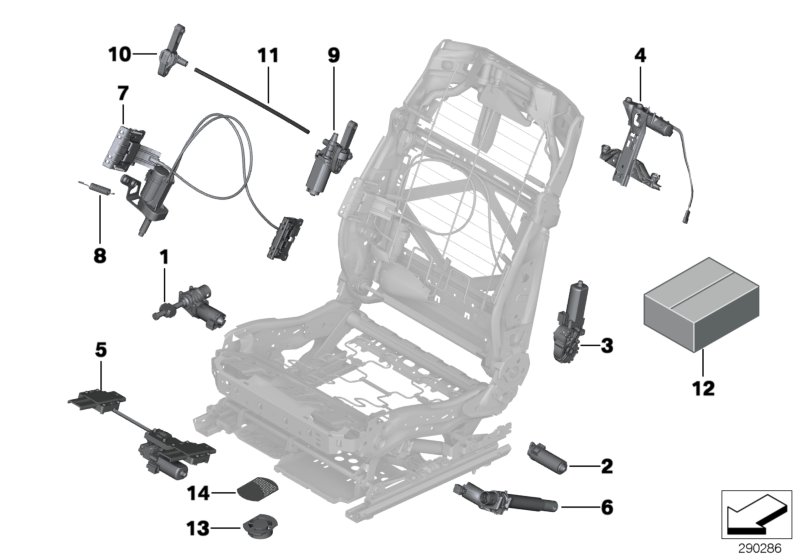 Diagram Seat, front, electrical and motors for your BMW