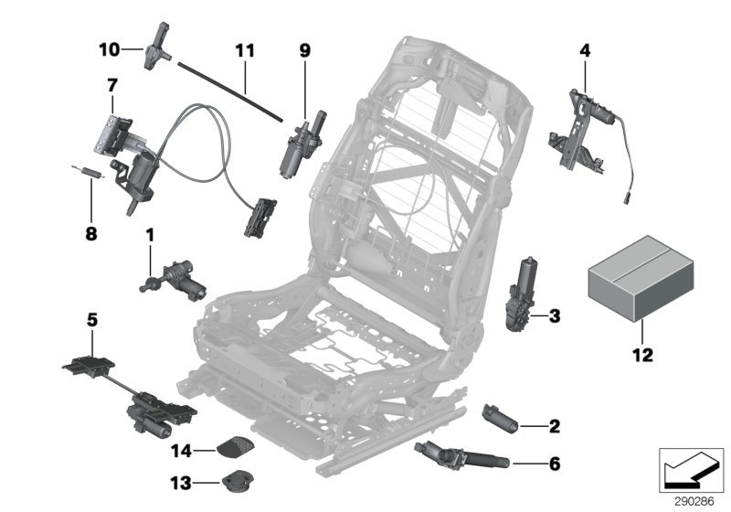 Diagram Seat, front, electrical and motors for your 2006 BMW M6   